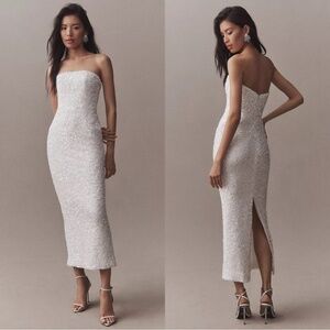 HELSI Leslie Strapless Dress White Bridal